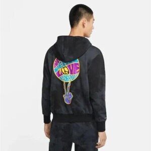 Nike Black Peace Love Basketball GRATEFUL DEAD Sweatshirt Hoodie Kids Size XL